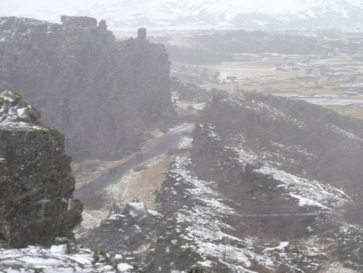 a paved pathway  (seen from a distance) makes Pingvellir National Park in Iceland wheelchair accessible